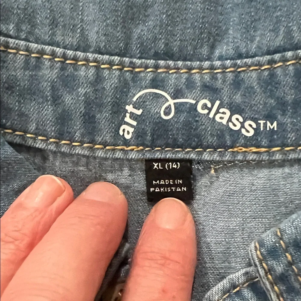NWT Art Class Blue Denim Button-Up Shirt Sz XL/14